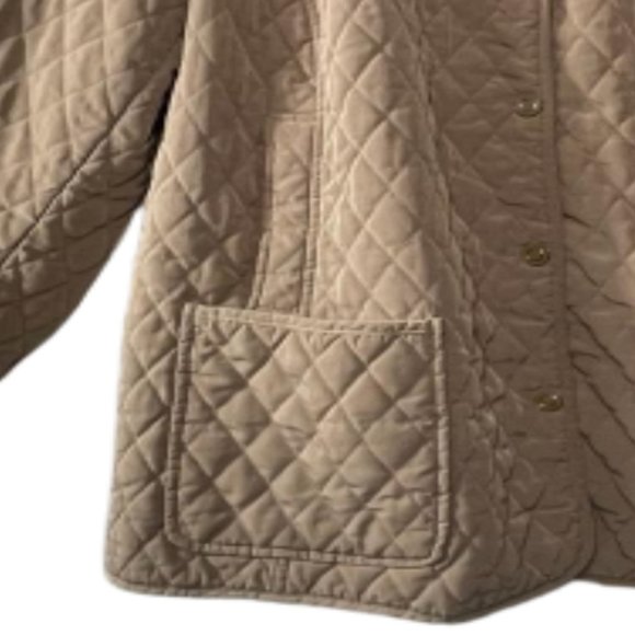 Giacca Woman Tan Polyester  Button Front Lined Insulated Quilted Jacket Size 3X - Picture 3 of 16